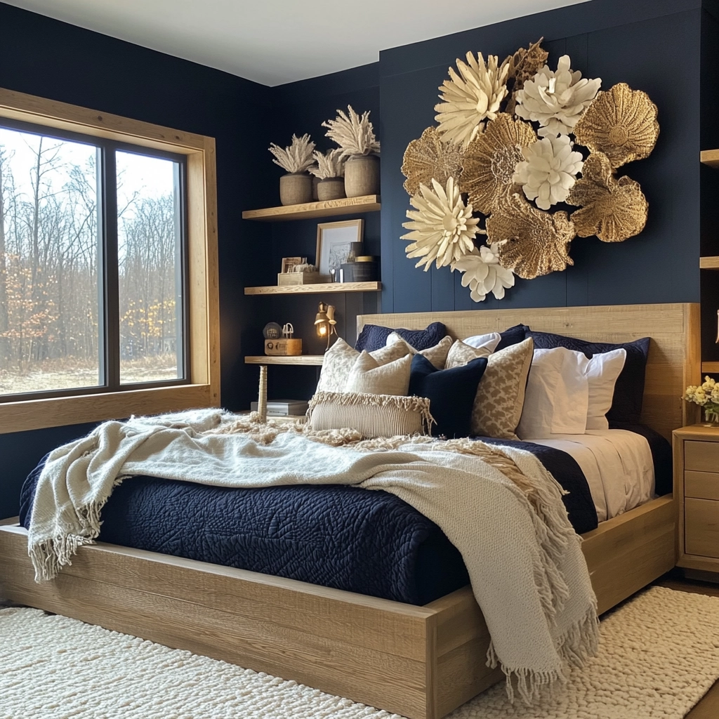 navy farmhouse bedroom 32