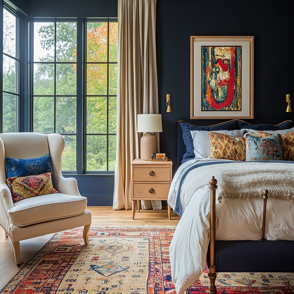 navy farmhouse bedroom 33