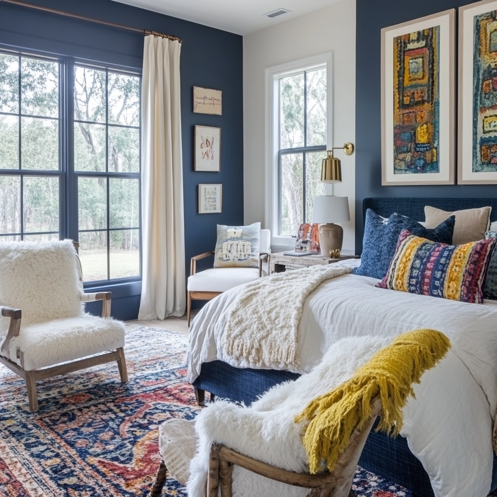 navy farmhouse bedroom 35
