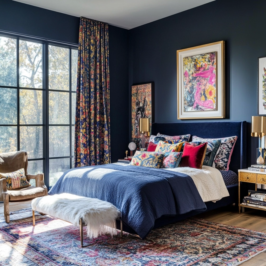 navy farmhouse bedroom 36