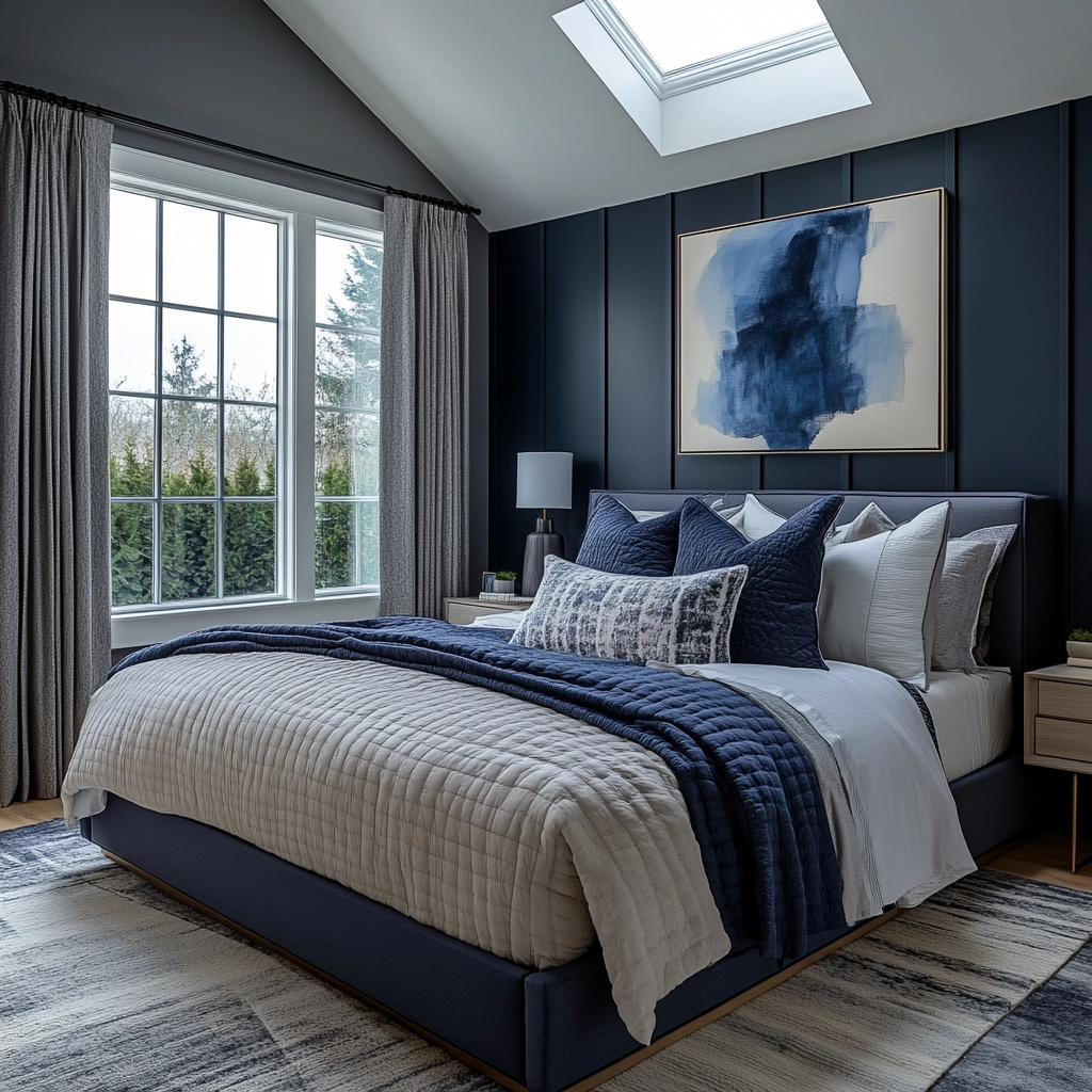 navy farmhouse bedroom 42