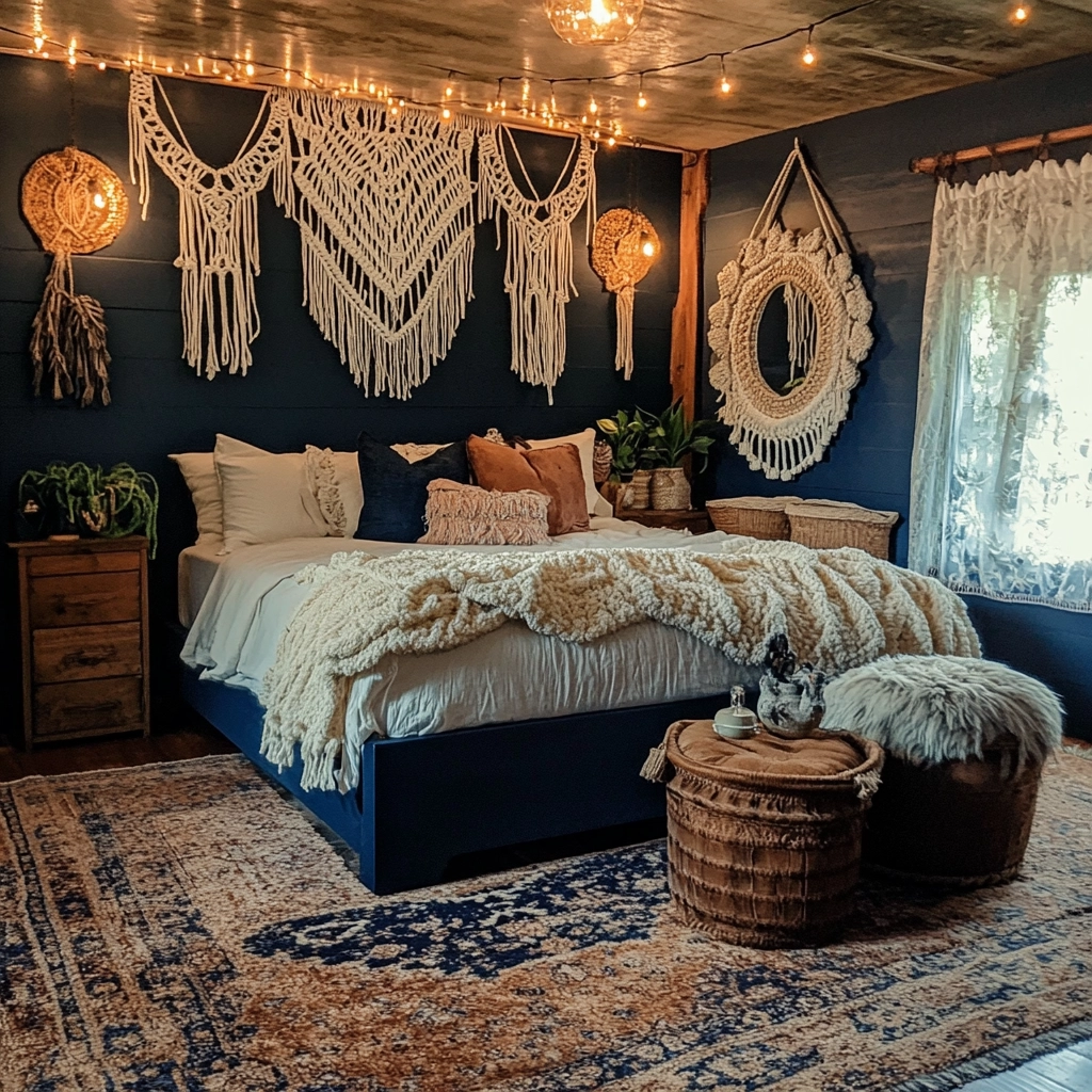 navy farmhouse bedroom 46