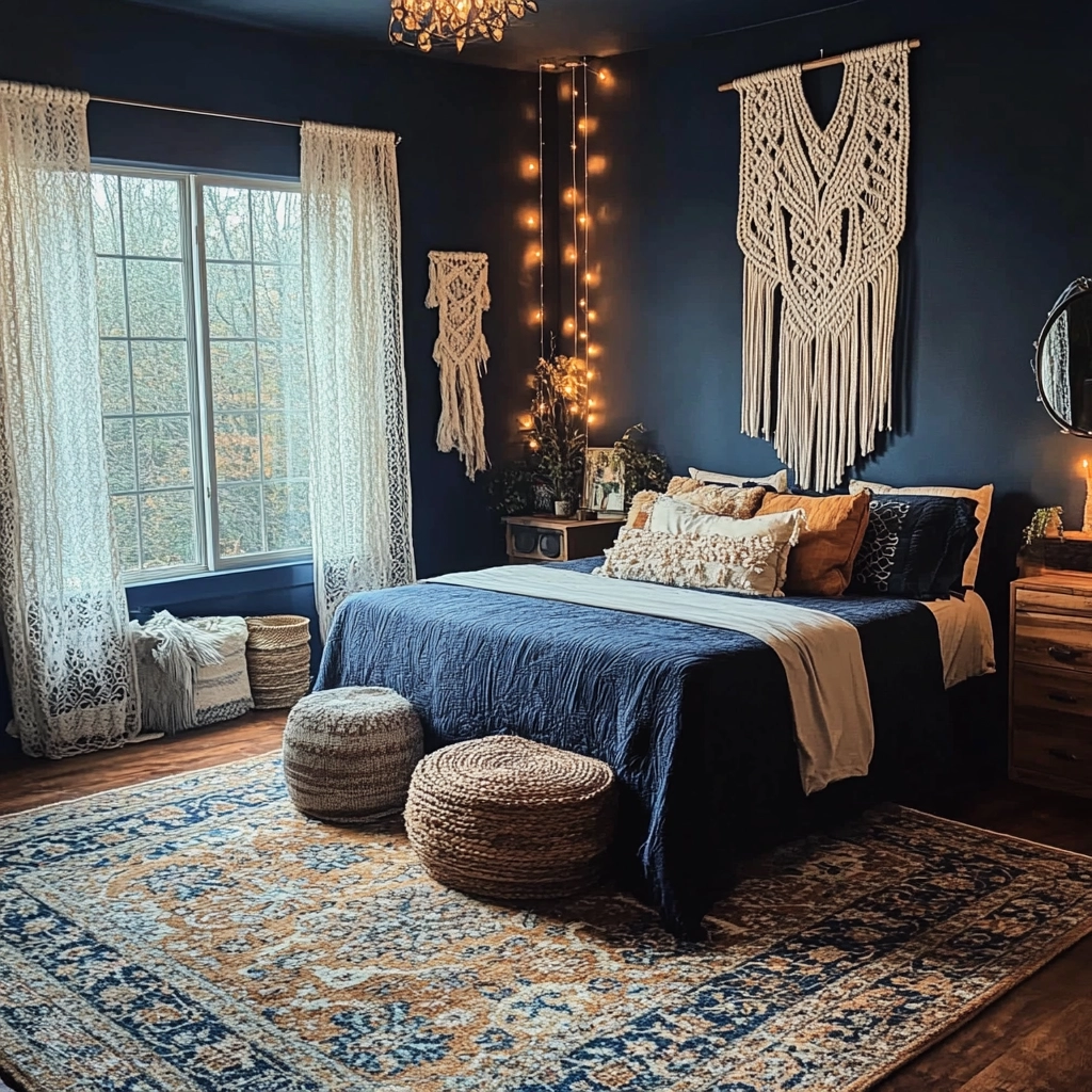 navy farmhouse bedroom 48