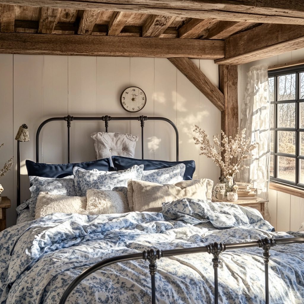 navy farmhouse bedroom 54
