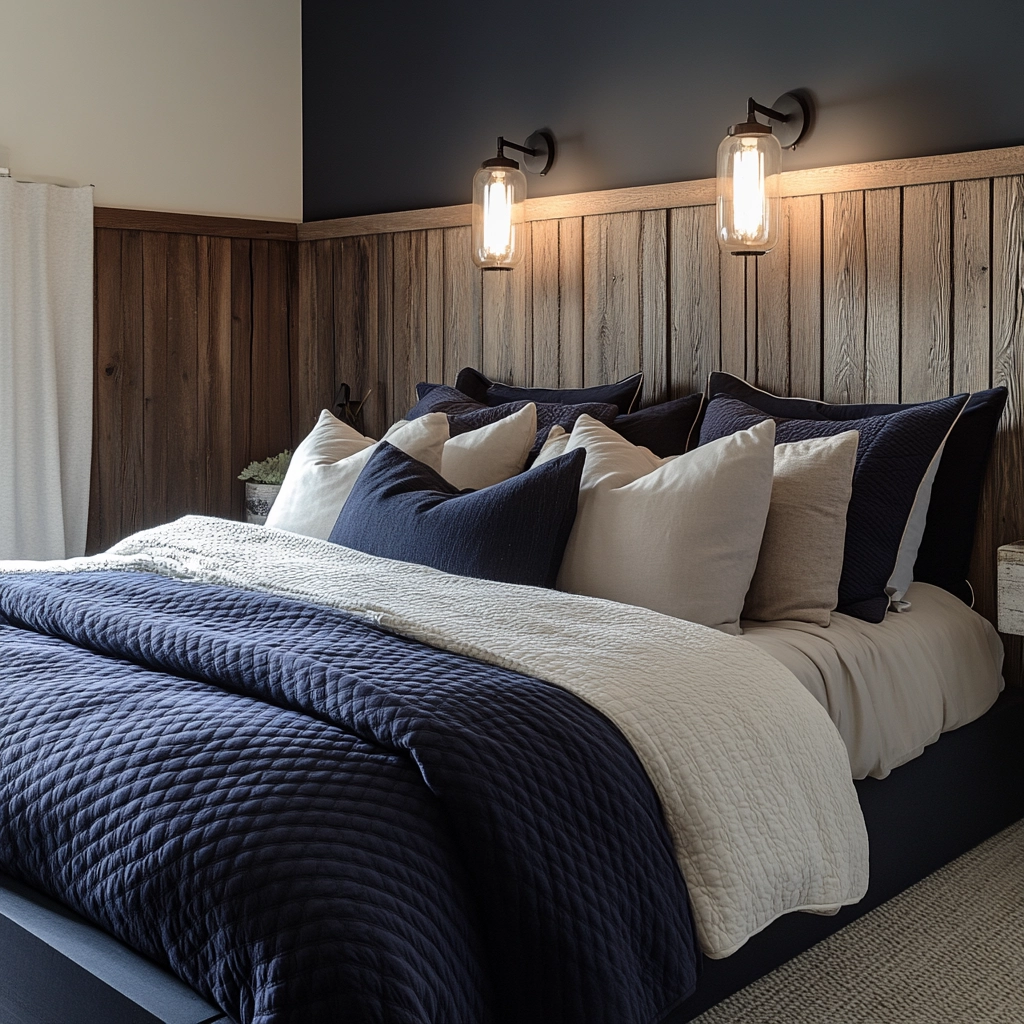 navy farmhouse bedroom 57