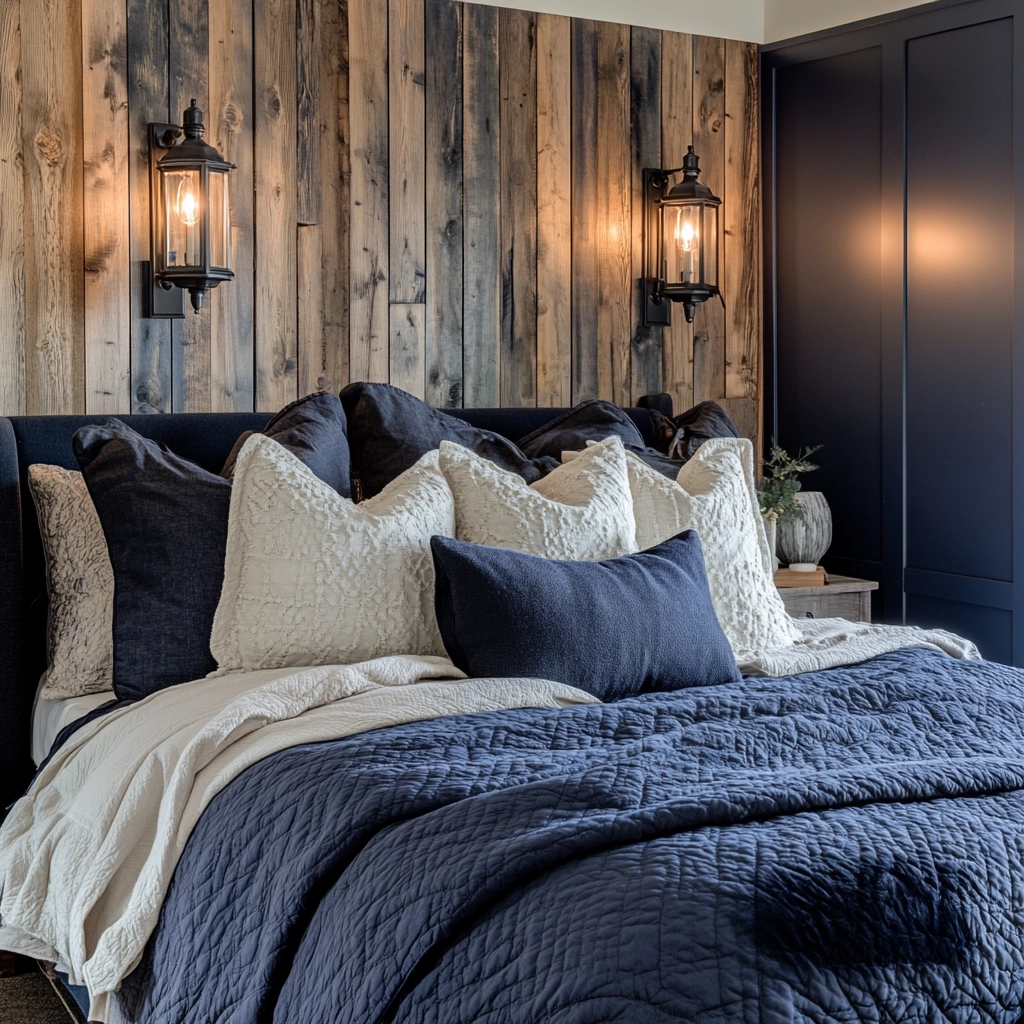 navy farmhouse bedroom 59