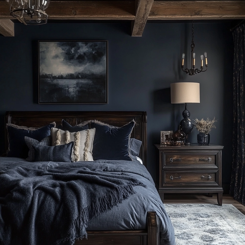 navy farmhouse bedroom 61