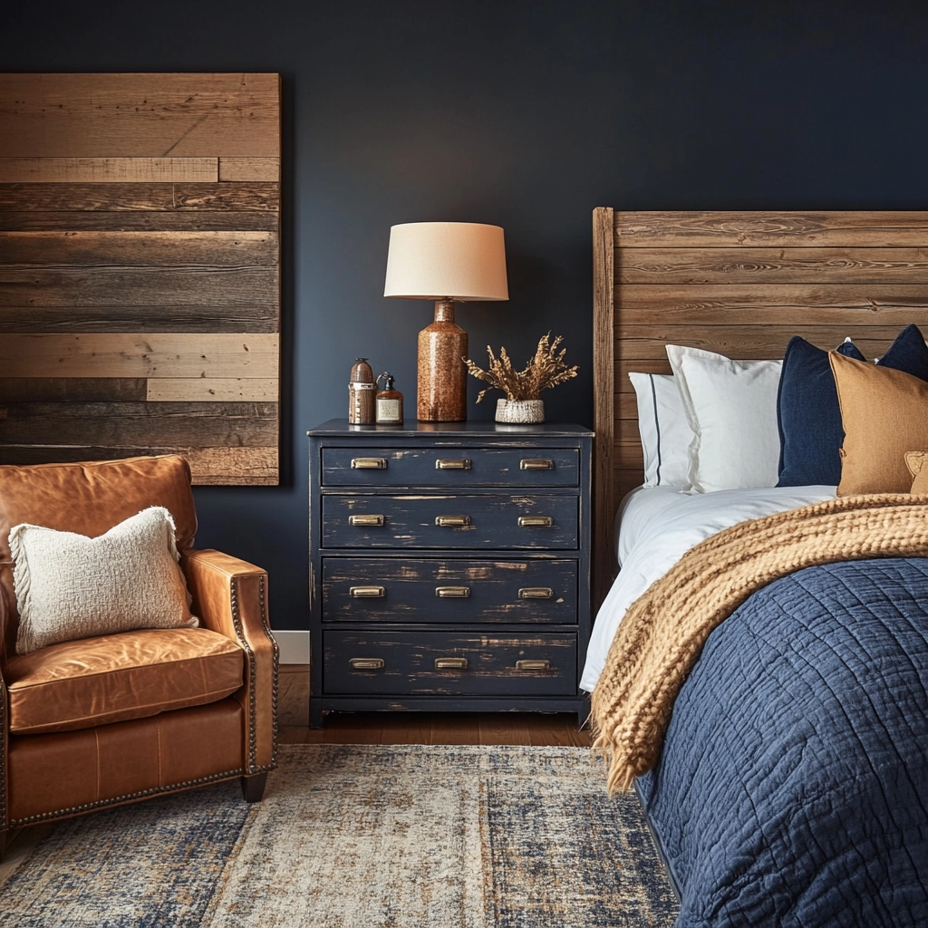 navy farmhouse bedroom 7