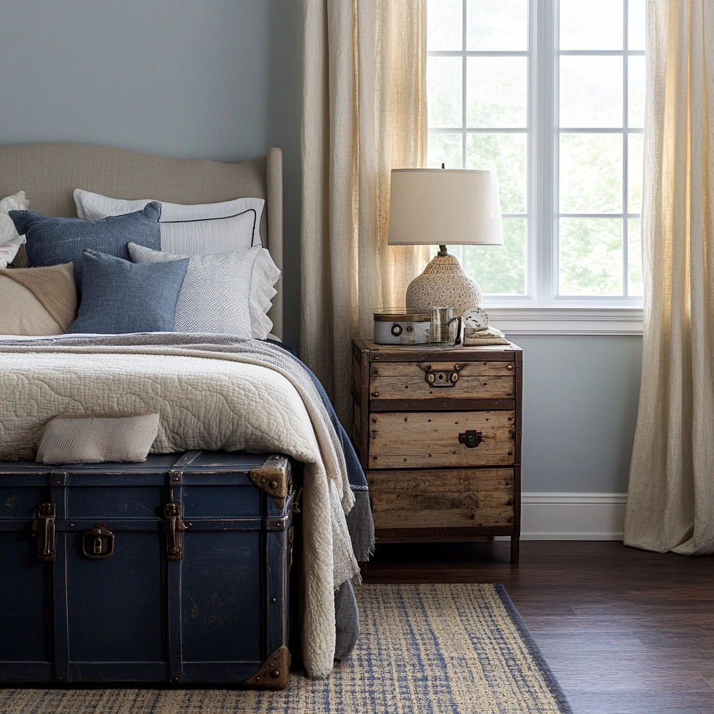 navy farmhouse bedroom 73