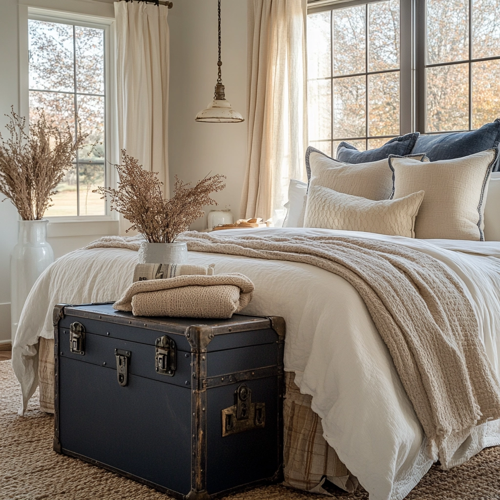 navy farmhouse bedroom 74