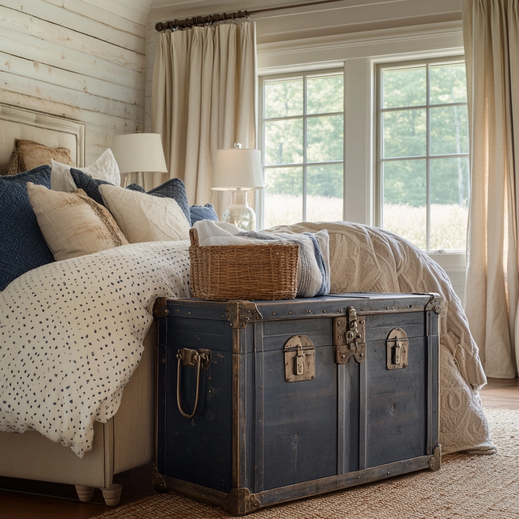 navy farmhouse bedroom 75