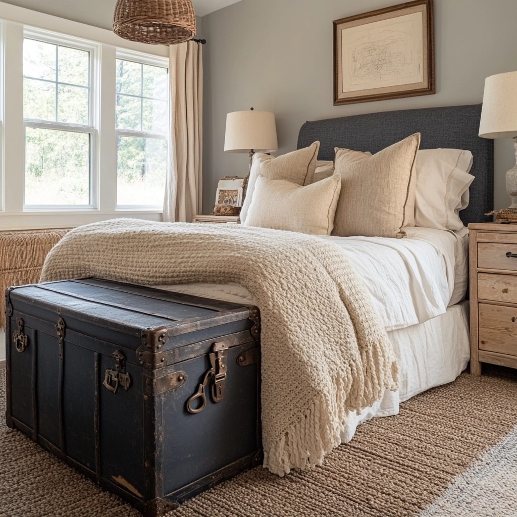 navy farmhouse bedroom 76