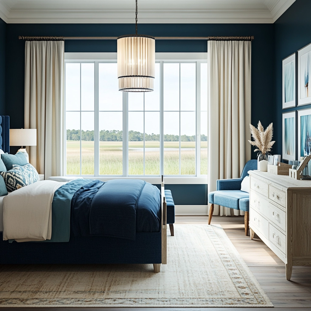 navy farmhouse bedroom 79