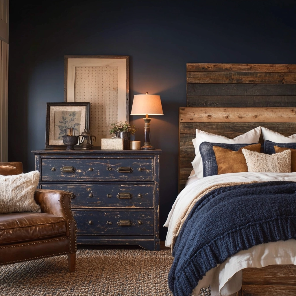 navy farmhouse bedroom 8
