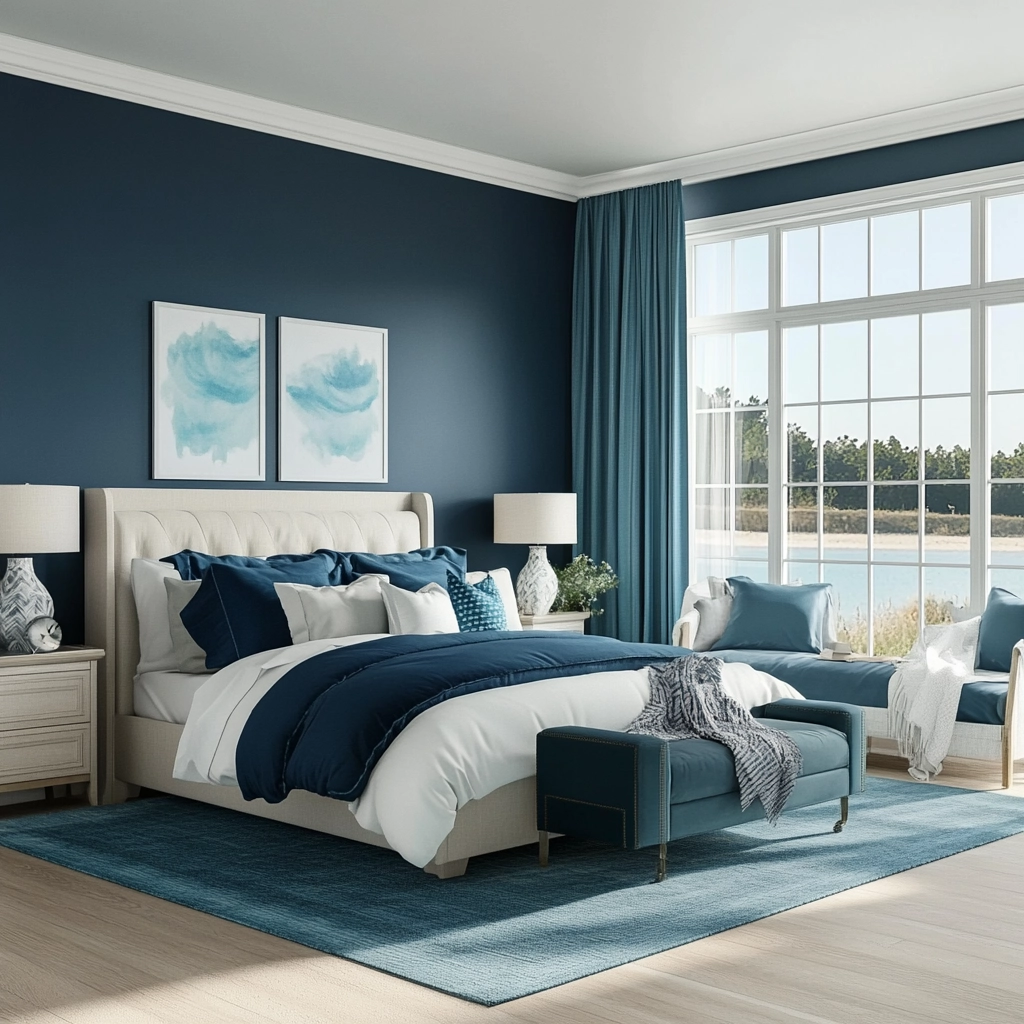 navy farmhouse bedroom 80