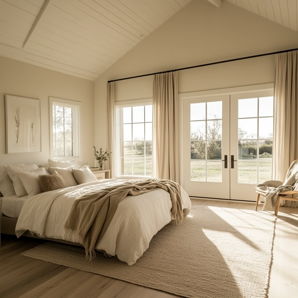 neutral farmhouse bedroom 57