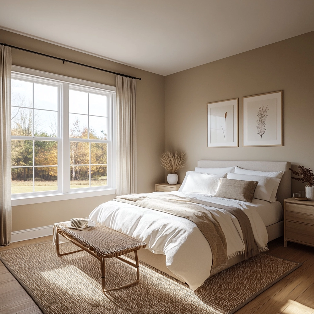 neutral farmhouse bedroom 58