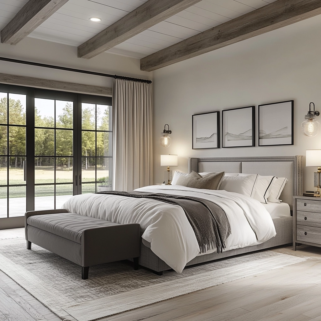 neutral farmhouse bedroom 71