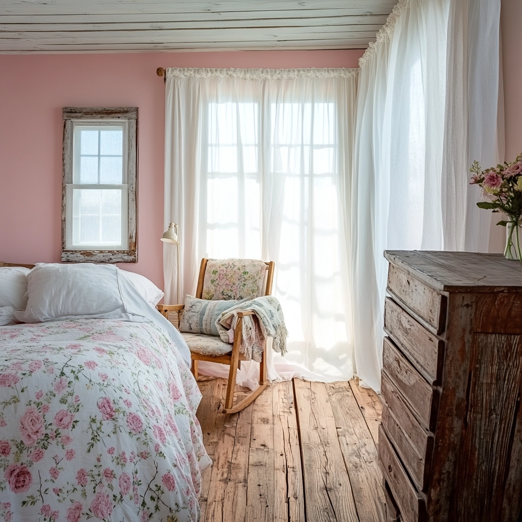 pink farmhouse bedroom 2