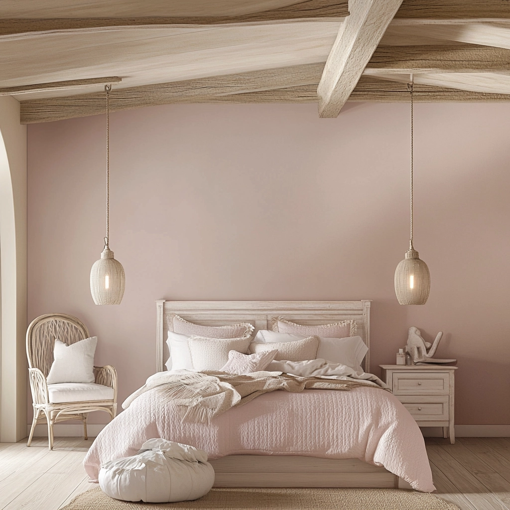 pink farmhouse bedroom 29