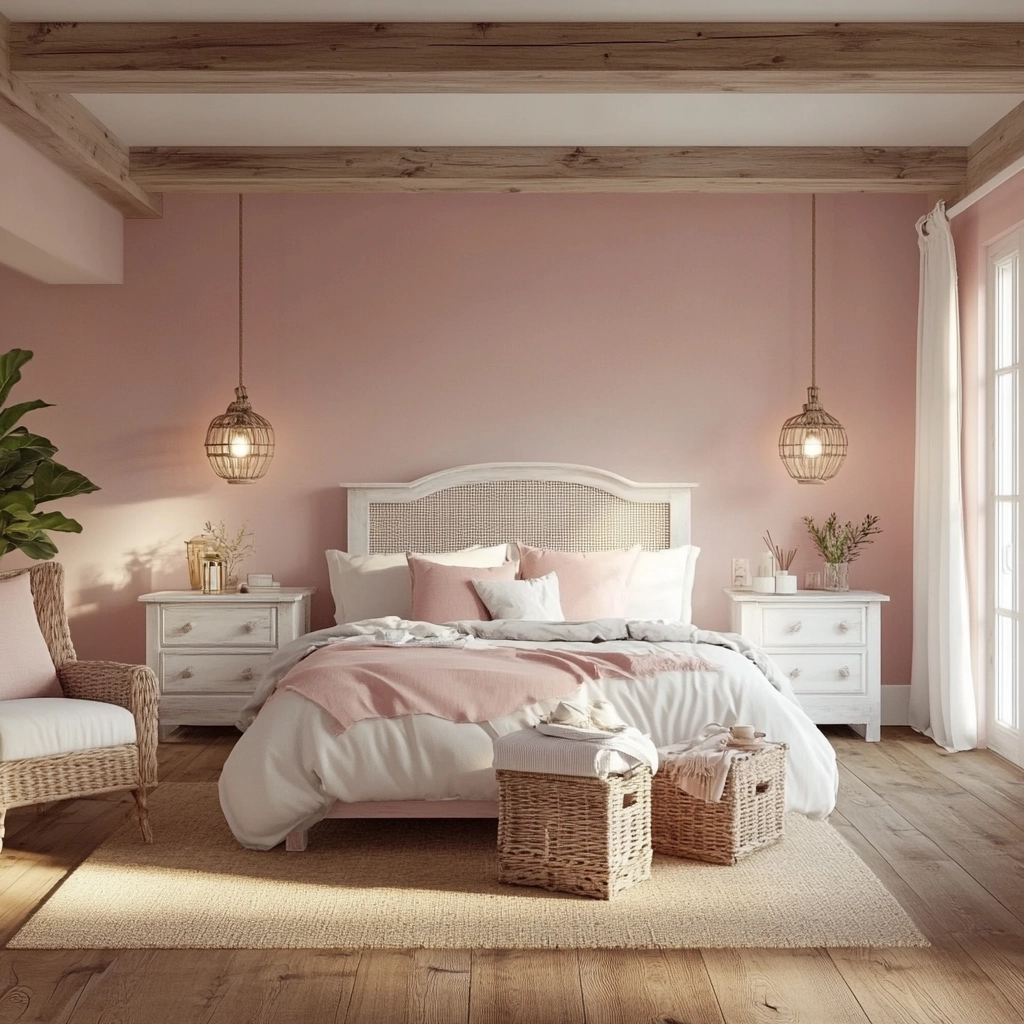 pink farmhouse bedroom 31