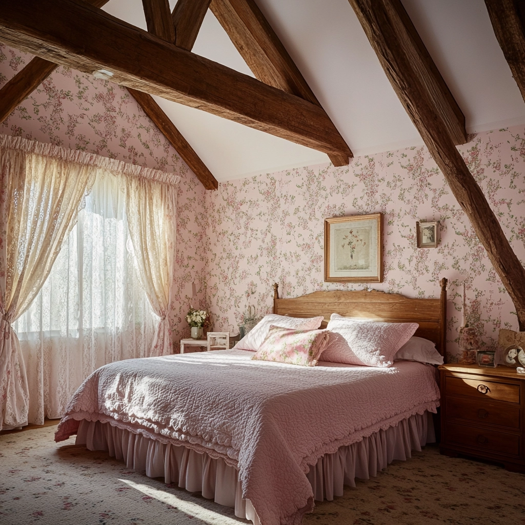 pink farmhouse bedroom 34