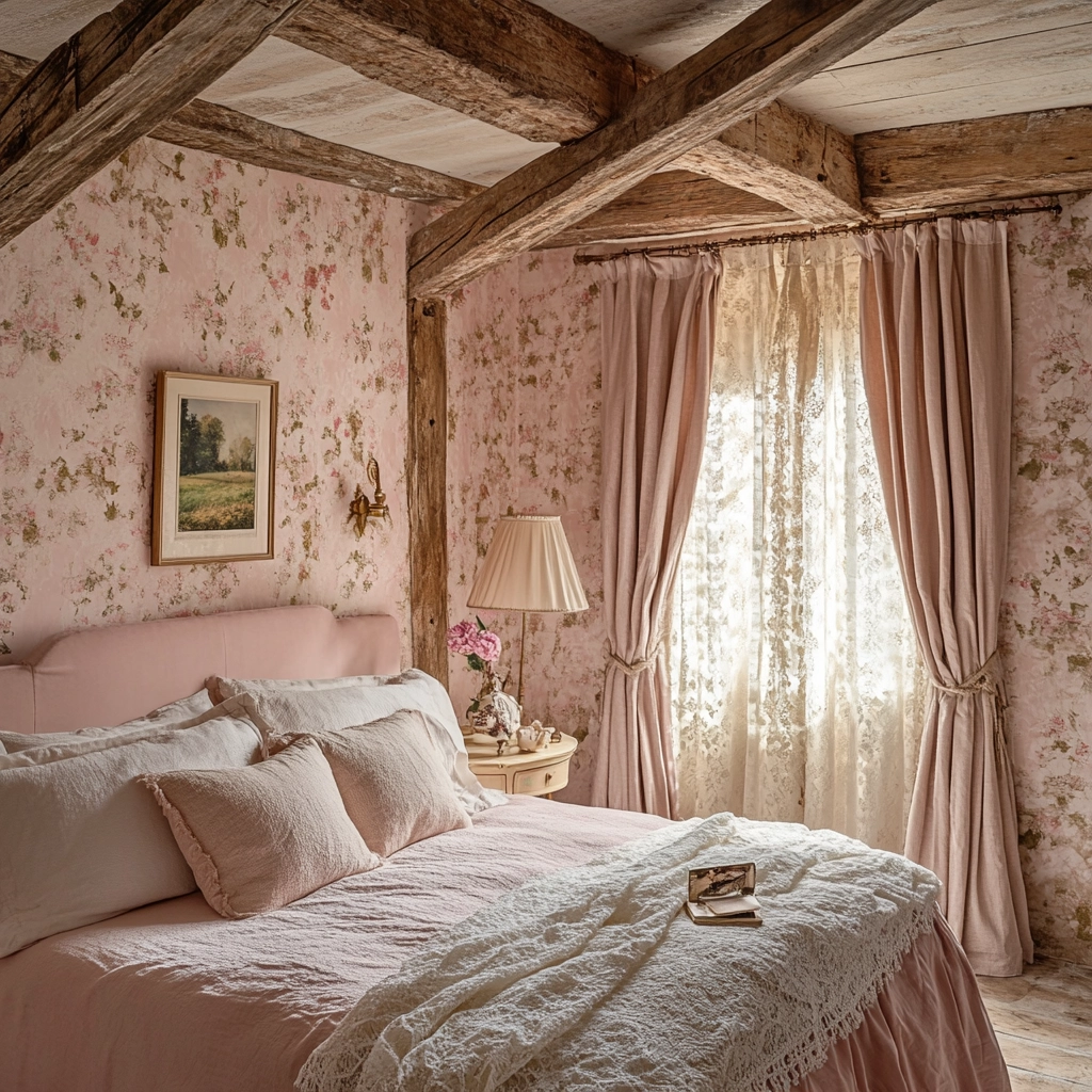 pink farmhouse bedroom 35