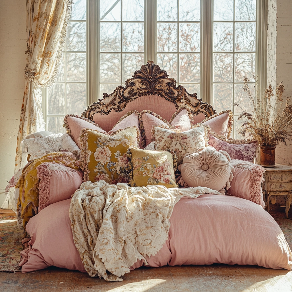 pink farmhouse bedroom 41