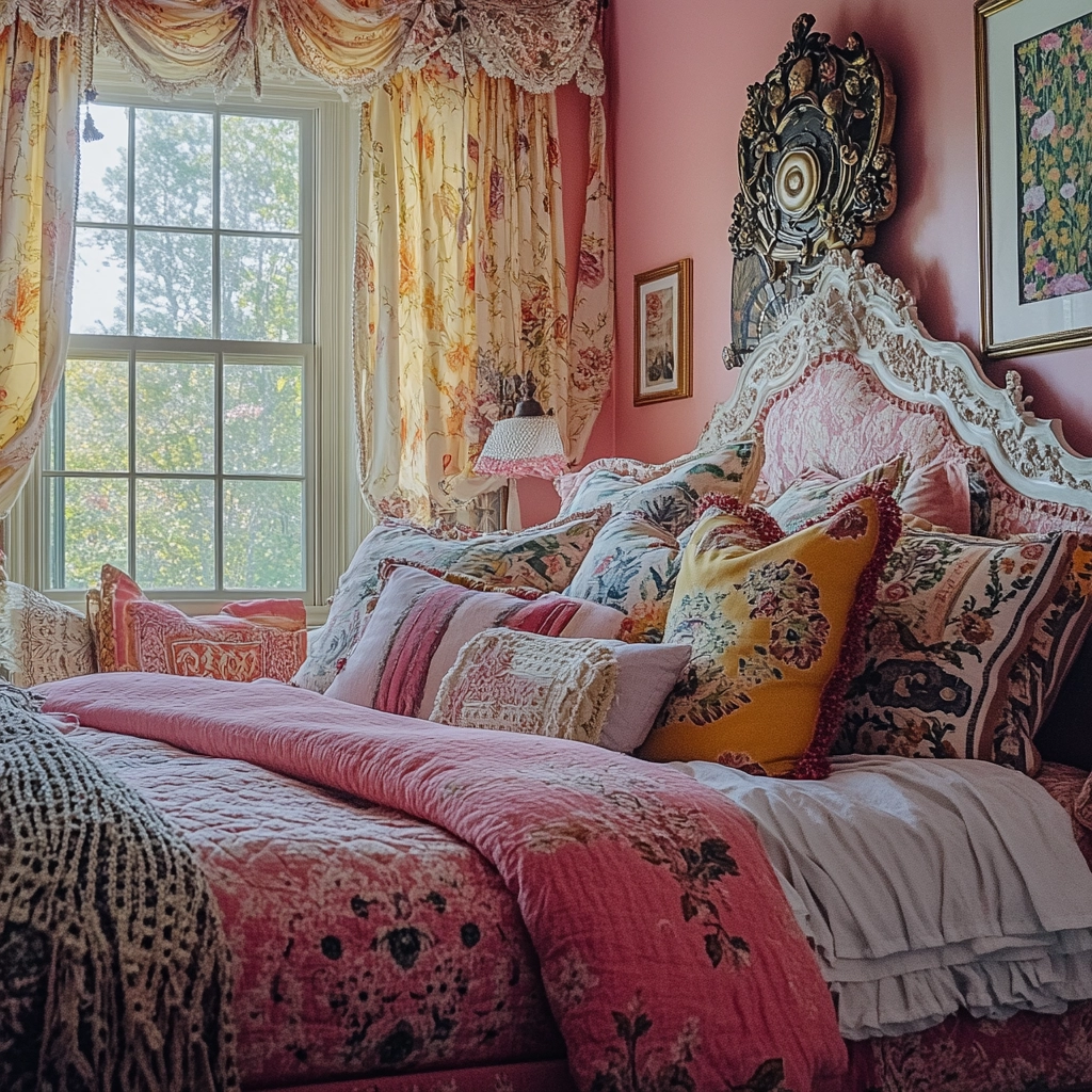 pink farmhouse bedroom 42