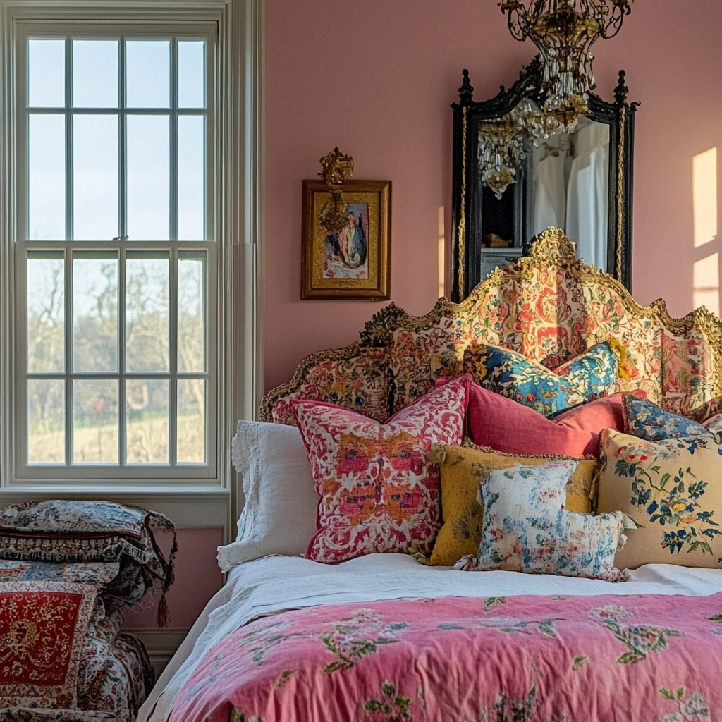 pink farmhouse bedroom 43