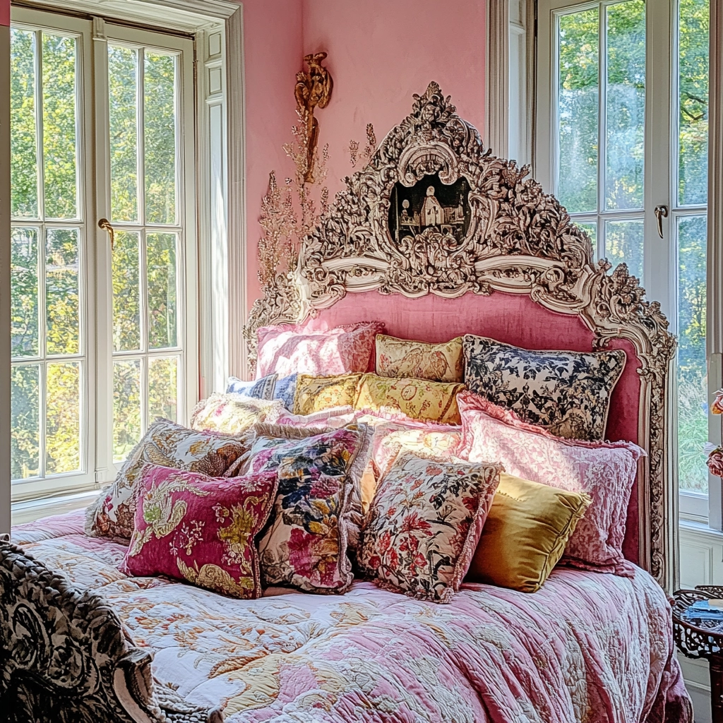pink farmhouse bedroom 44