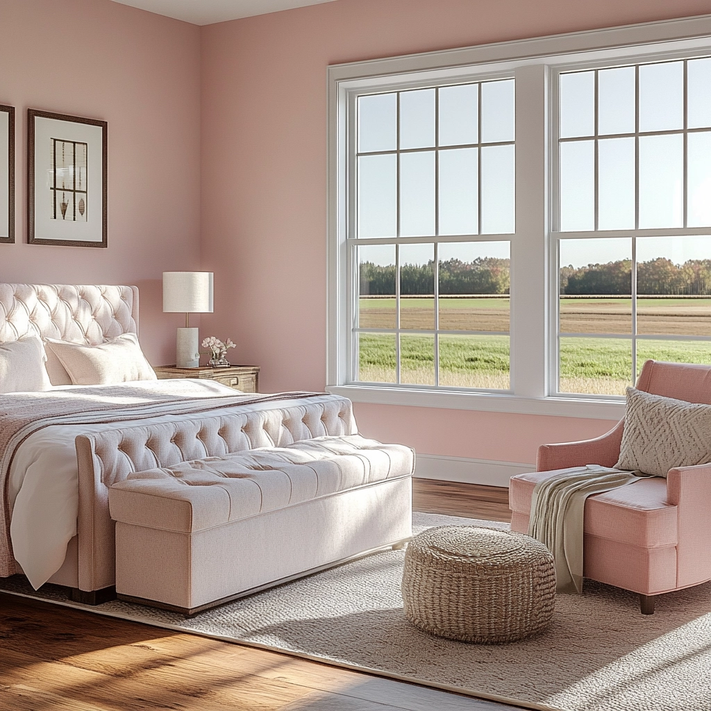 pink farmhouse bedroom 46