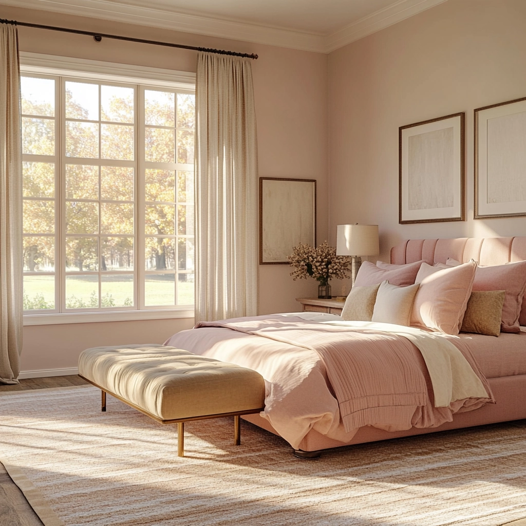 pink farmhouse bedroom 47