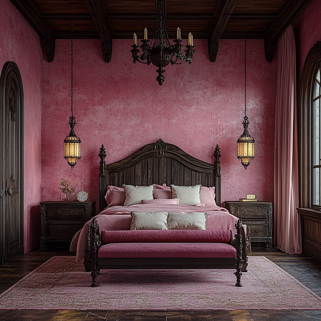 pink farmhouse bedroom 51