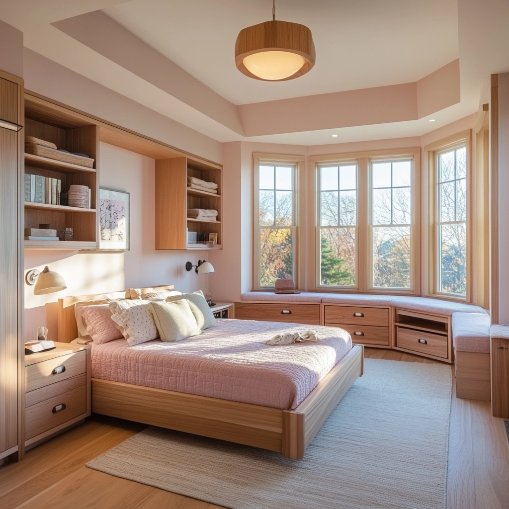 pink farmhouse bedroom 53