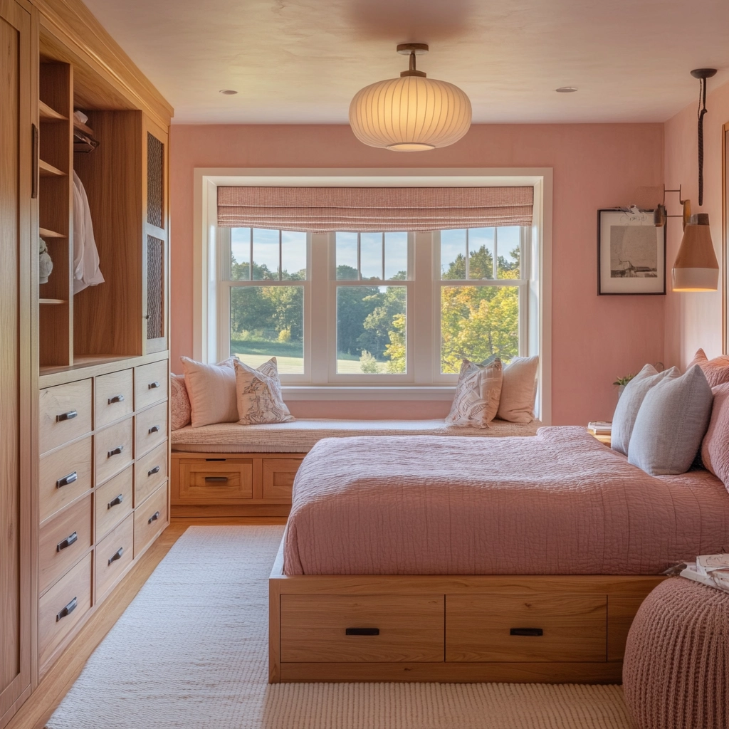 pink farmhouse bedroom 54