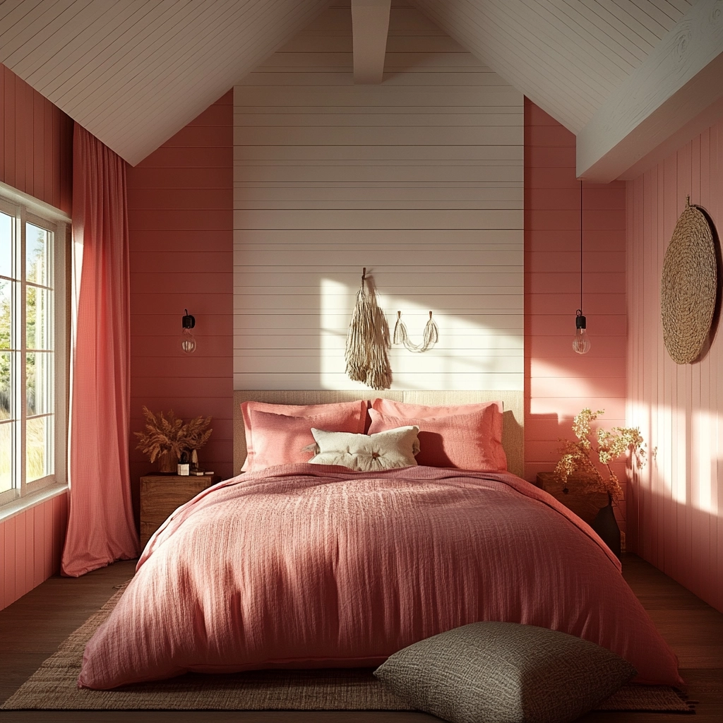 pink farmhouse bedroom 57