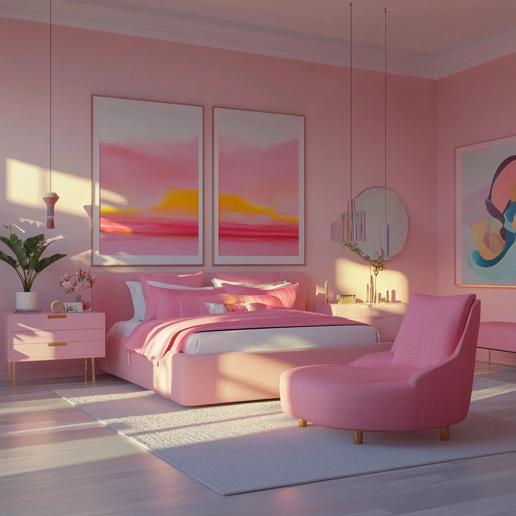 pink farmhouse bedroom 63