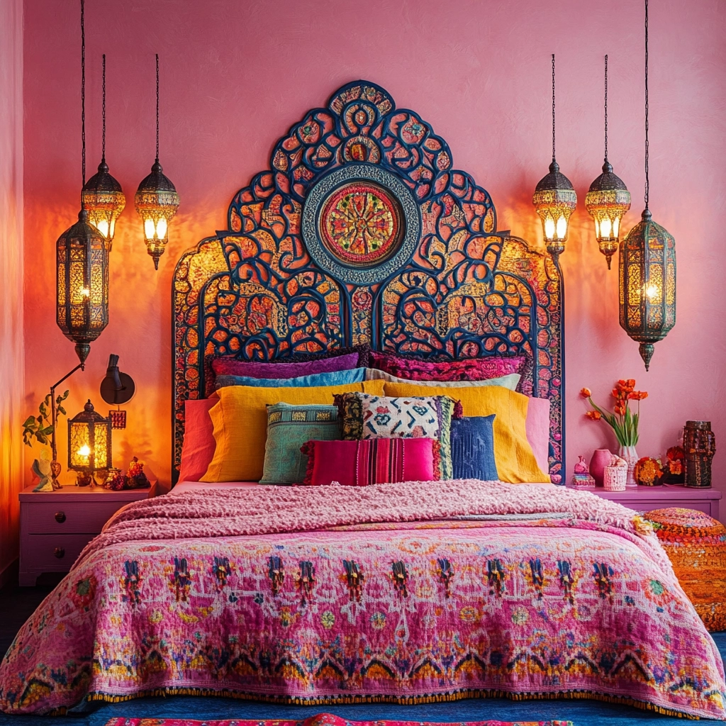 pink farmhouse bedroom 70