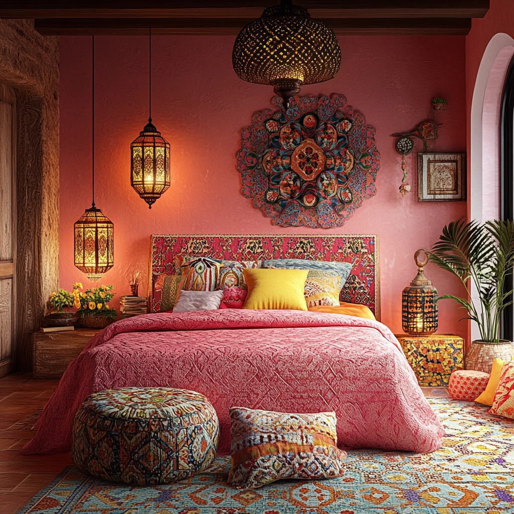 pink farmhouse bedroom 71
