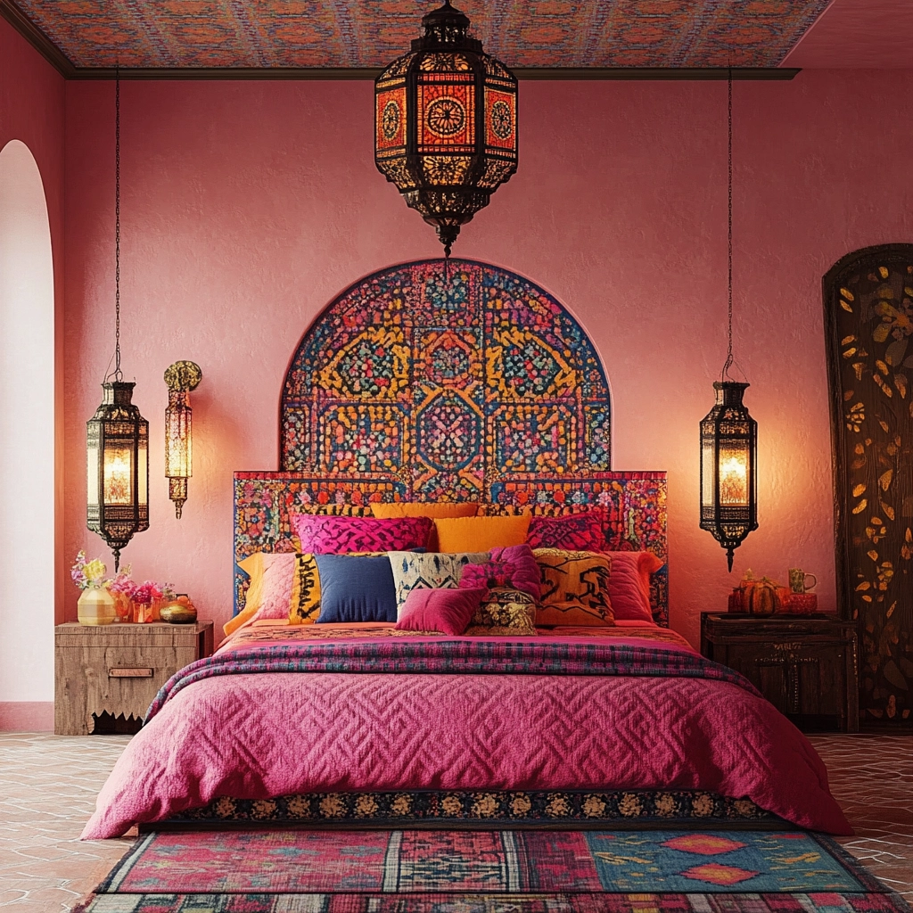 pink farmhouse bedroom 72