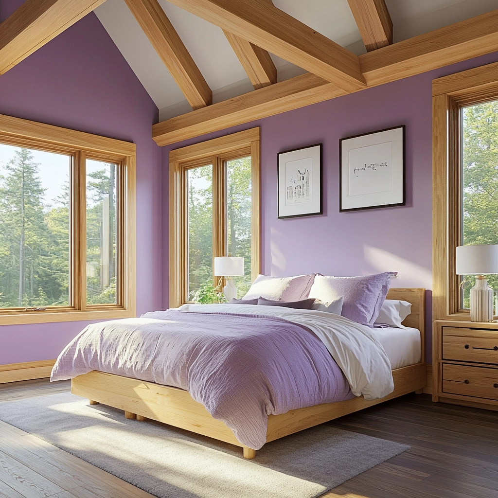 purple farmhouse bedroom 14