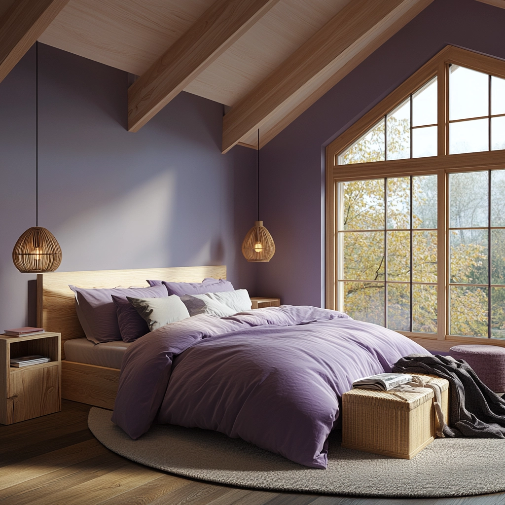 purple farmhouse bedroom 15