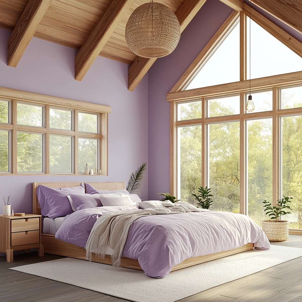 purple farmhouse bedroom 16