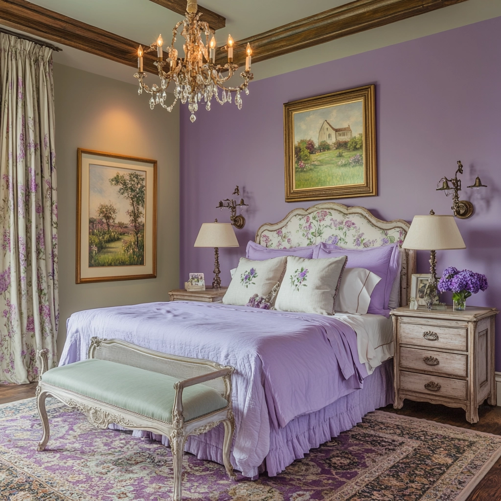 purple farmhouse bedroom 18