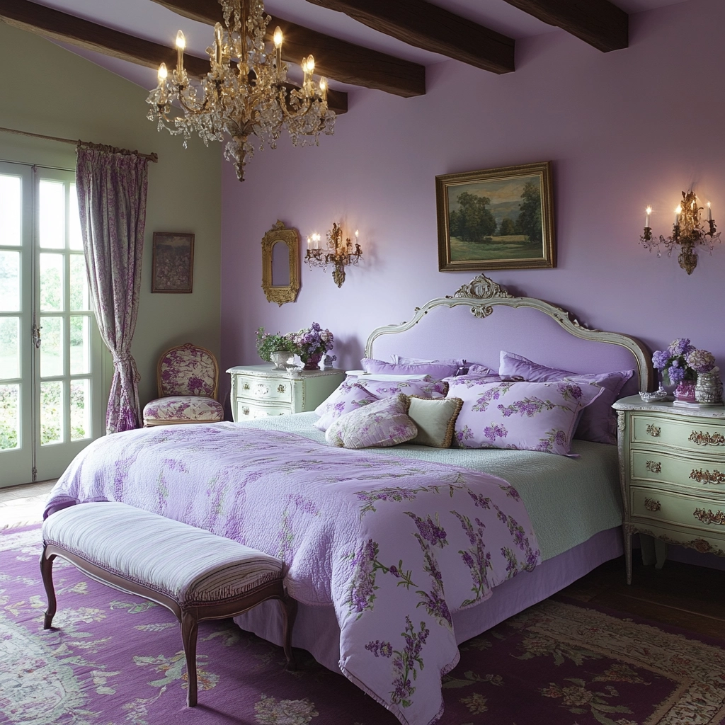purple farmhouse bedroom 19