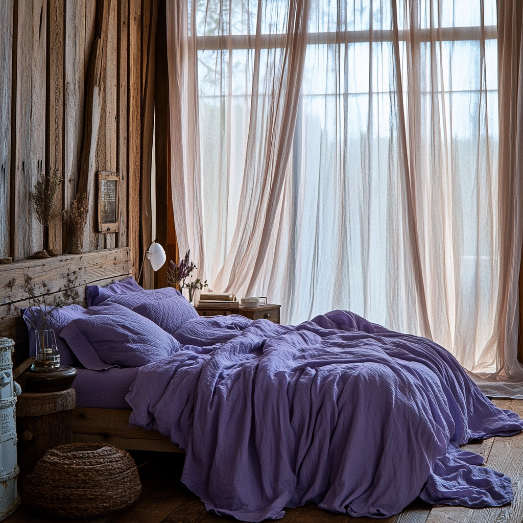 purple farmhouse bedroom 2
