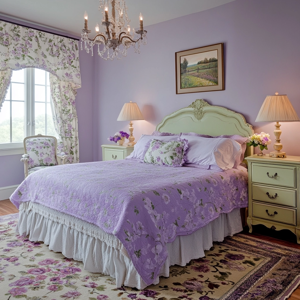 purple farmhouse bedroom 20
