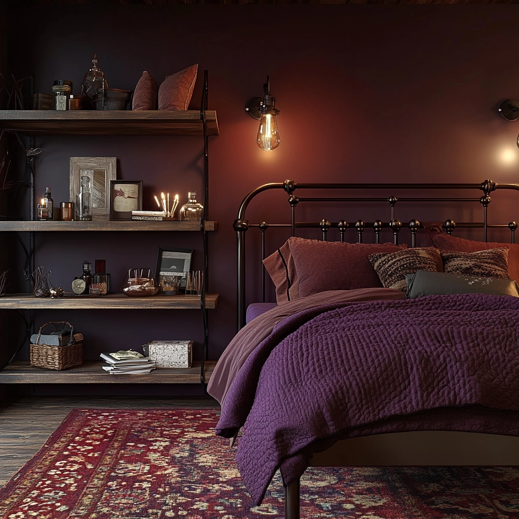 purple farmhouse bedroom 21