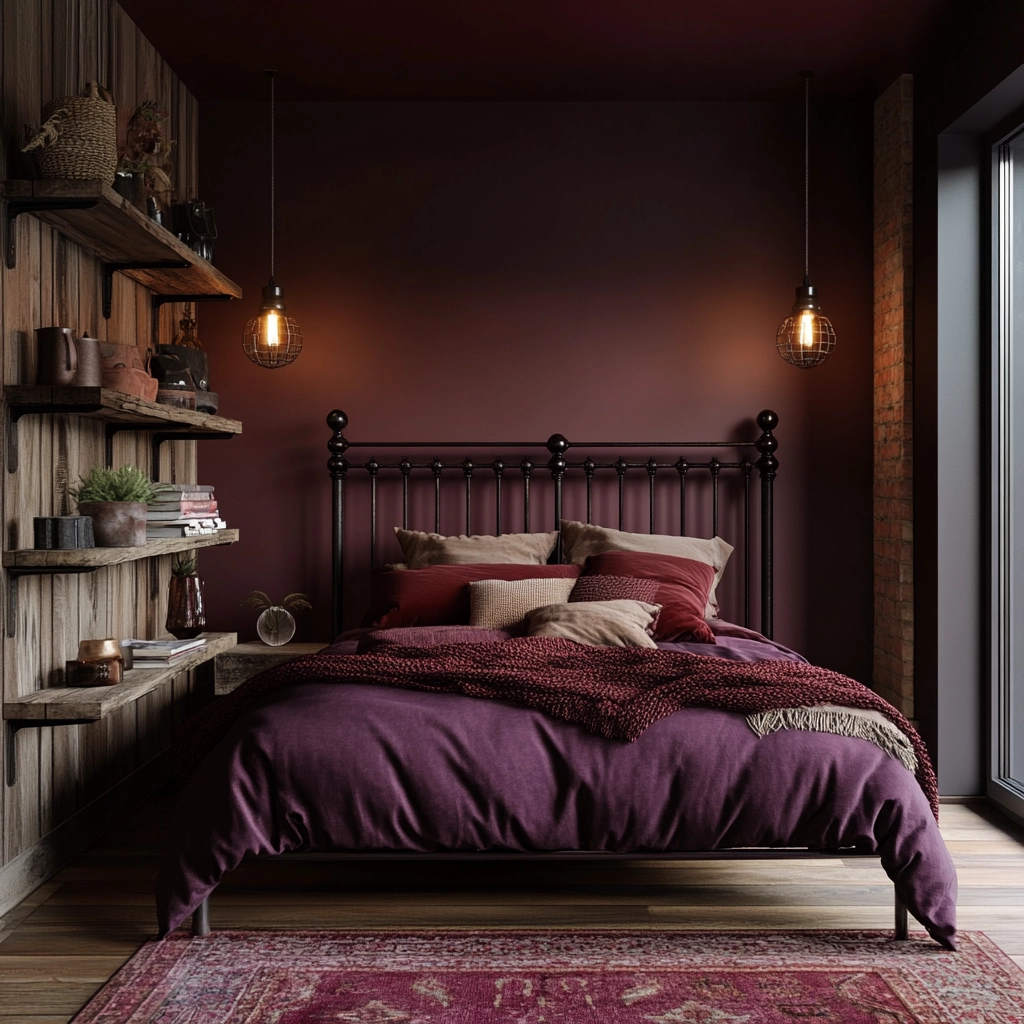 purple farmhouse bedroom 24